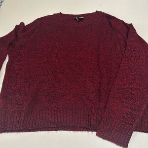 Women’s Red and Black Divided Sweater